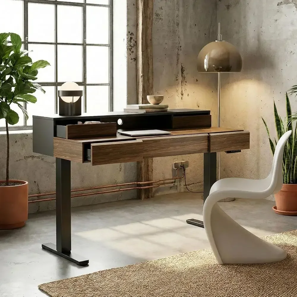 Monitor Riser Wood - Solid Wood Electric Standing Desk, 48x26,