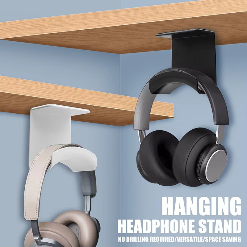 Gaming Setup Desk - Universal Headphone Stand Adhesive Plastic Wall