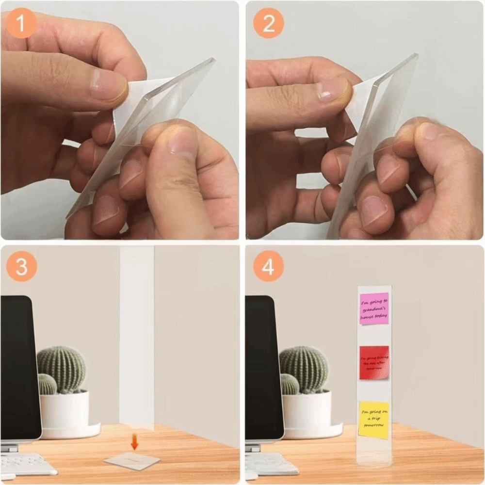 Sticky Memo Holder - Acrylic Memo Message Board Detachable Clear