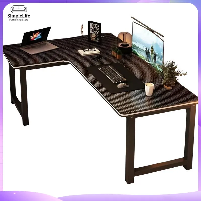 Dual Monitor Desk Setup - Corner Gaming Desk Computer Desk with