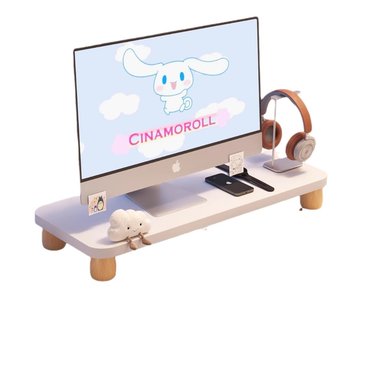 Monitor Riser Wood - Adjustable Monitor Riser Desktop Computer Stand