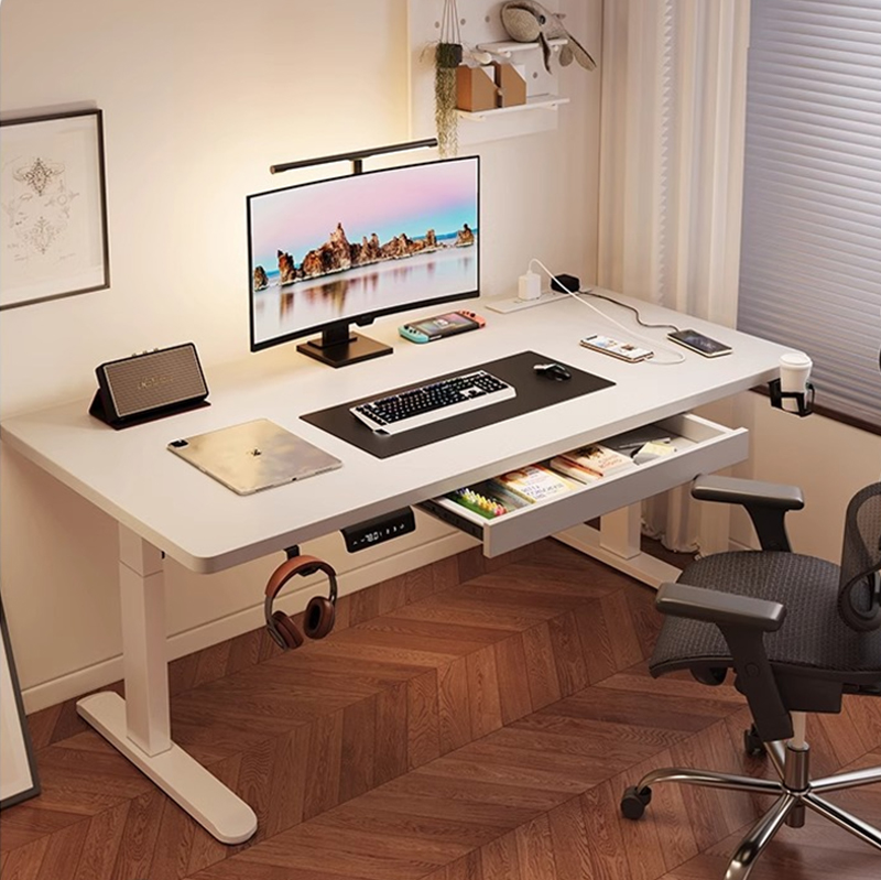 Dual Monitor Desk Setup - Modern Iron Dual Motor Electric Standing