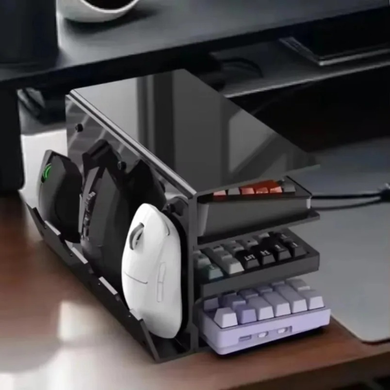Gaming Setup Desk - Keyboard Display Stand 3 Tier Acrylic