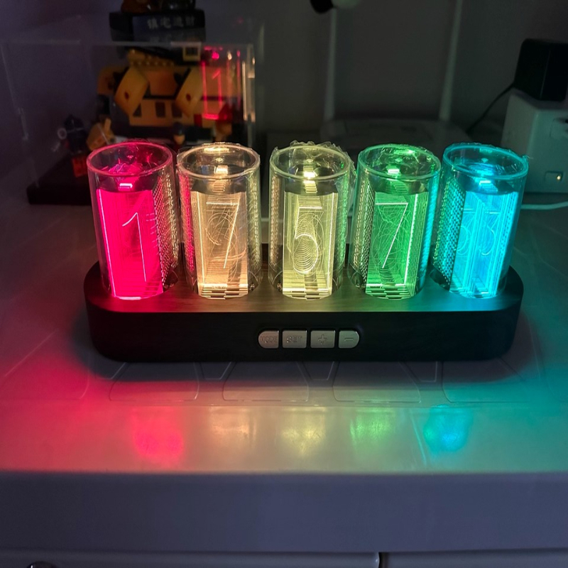 Desk Setup Youtube - LED Nixie Tube Clock RGB Gaming
