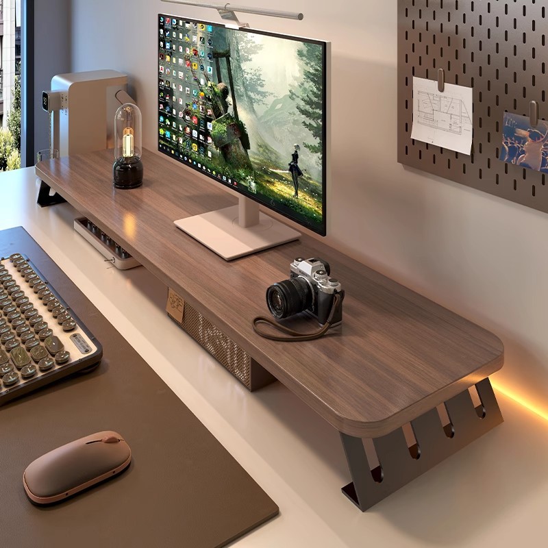 Monitor Riser Wood - Monitor Height Increase Stand Laptop Increased
