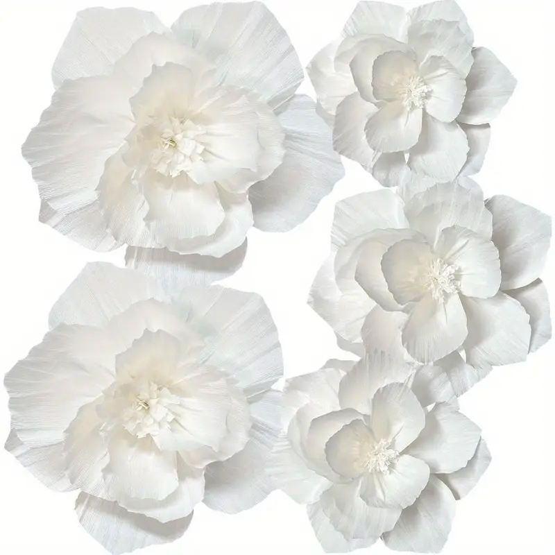 5 Packs of White Paper Flowers - огляд і ціна Desk Setup Background