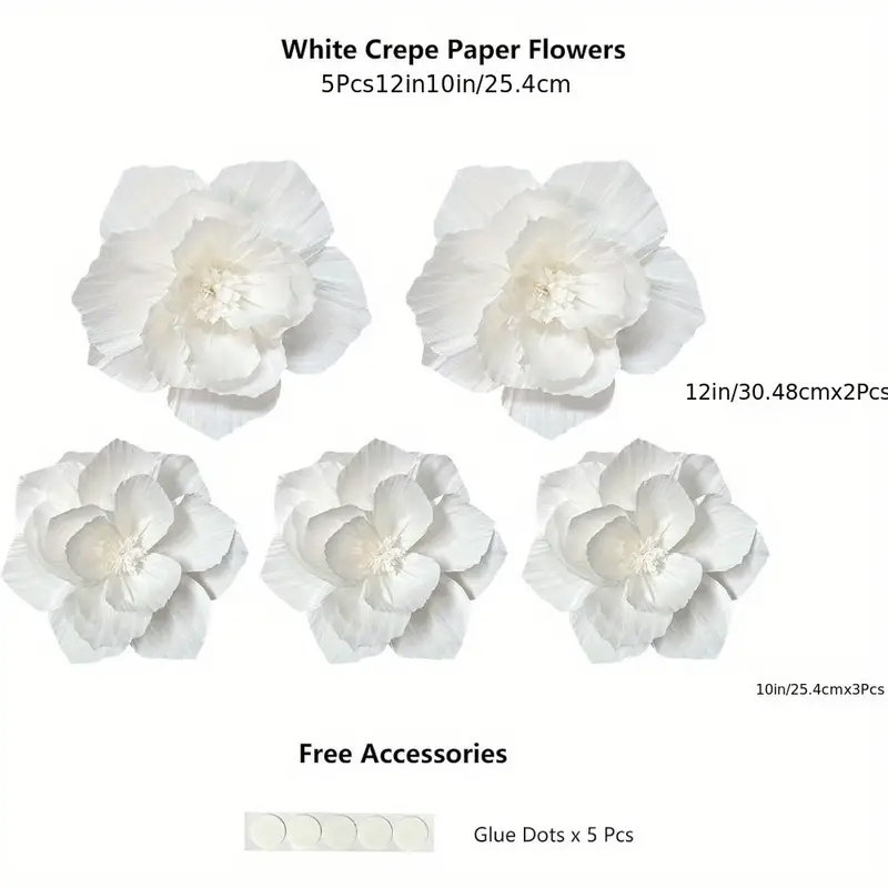 5 Packs of White Paper Flowers - огляд і ціна Desk Setup Background