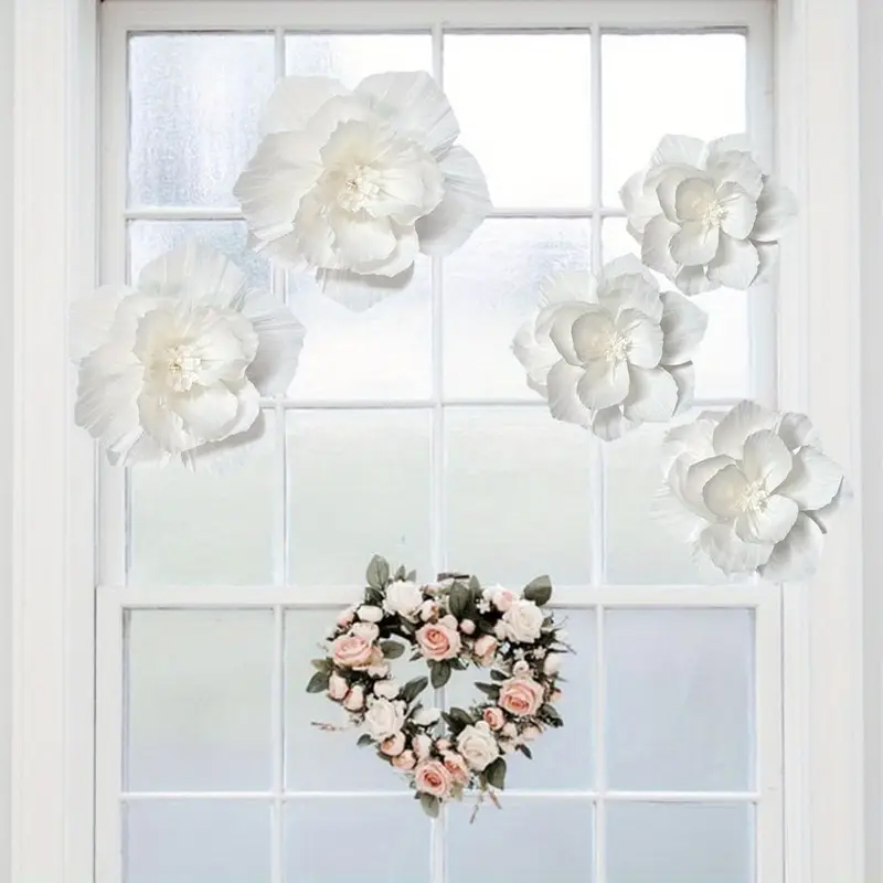 5 Packs of White Paper Flowers - огляд і ціна Desk Setup Background