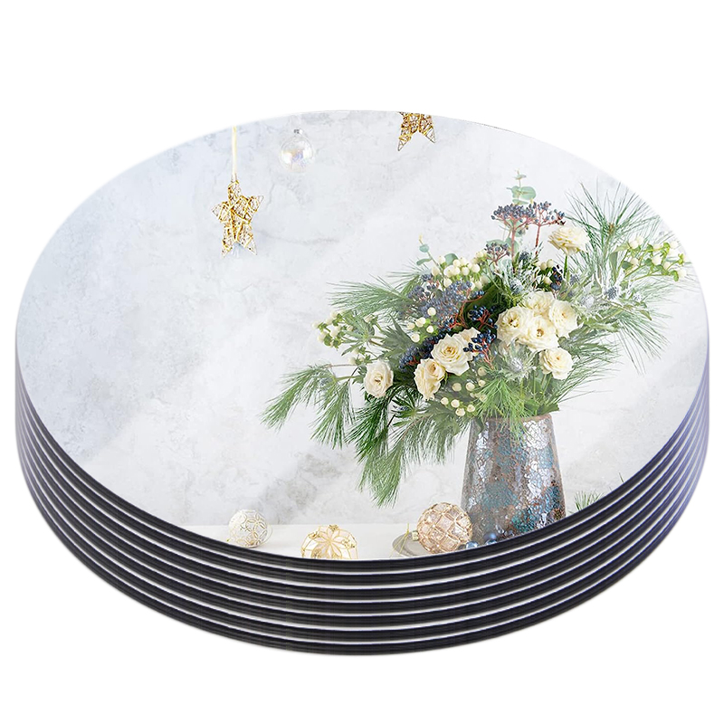 20cm Round Mirror Glass Tray   - огляд і ціна Desk Setup Background