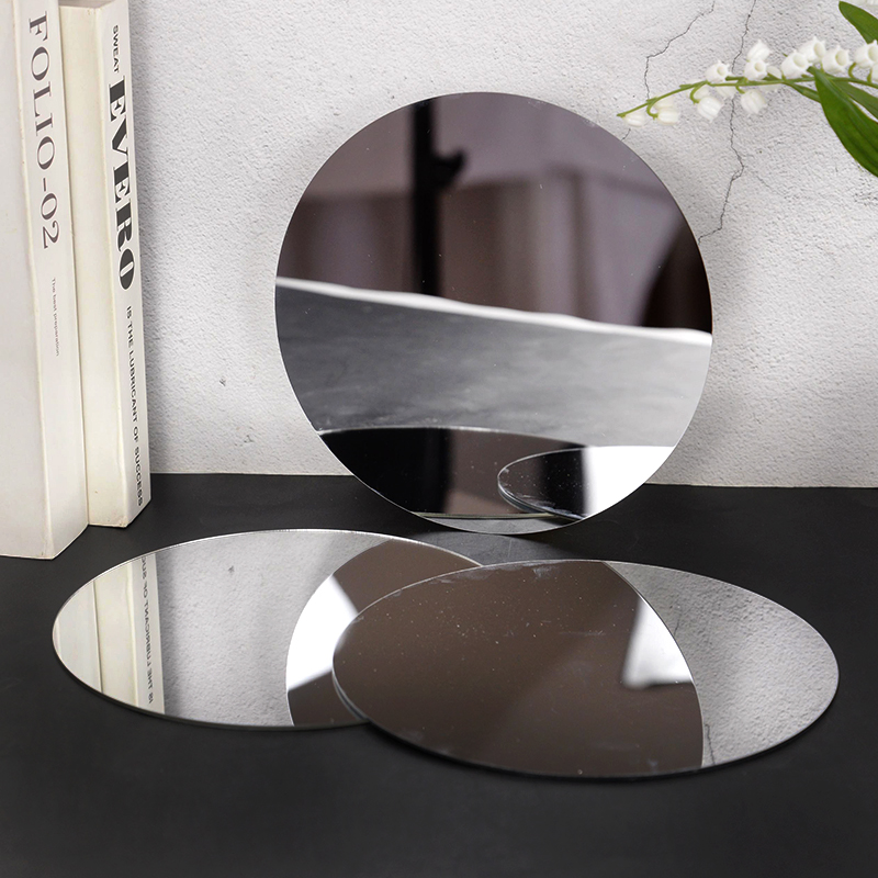 20cm Round Mirror Glass Tray   - огляд і ціна Desk Setup Background