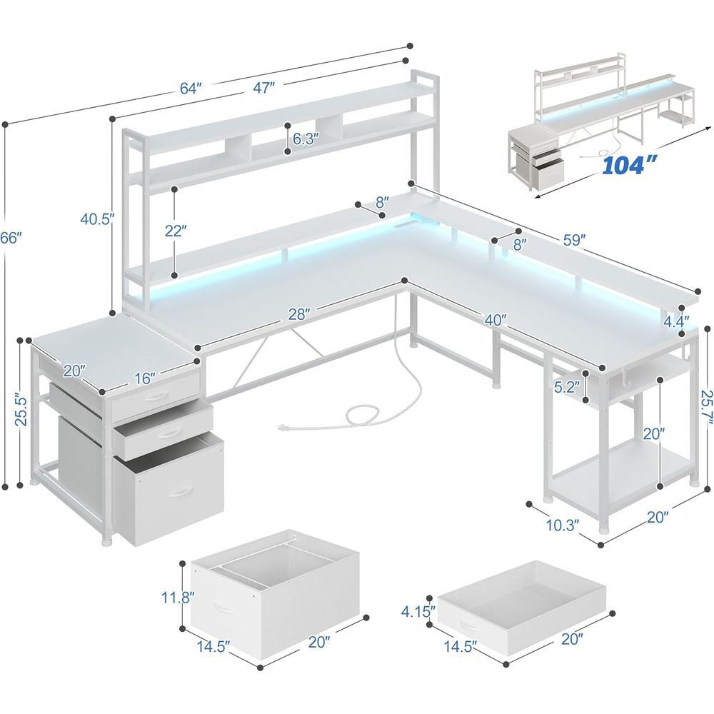 104-inch L-Shaped Desk for Dua - огляд і ціна Dual Monitor Desk Setup