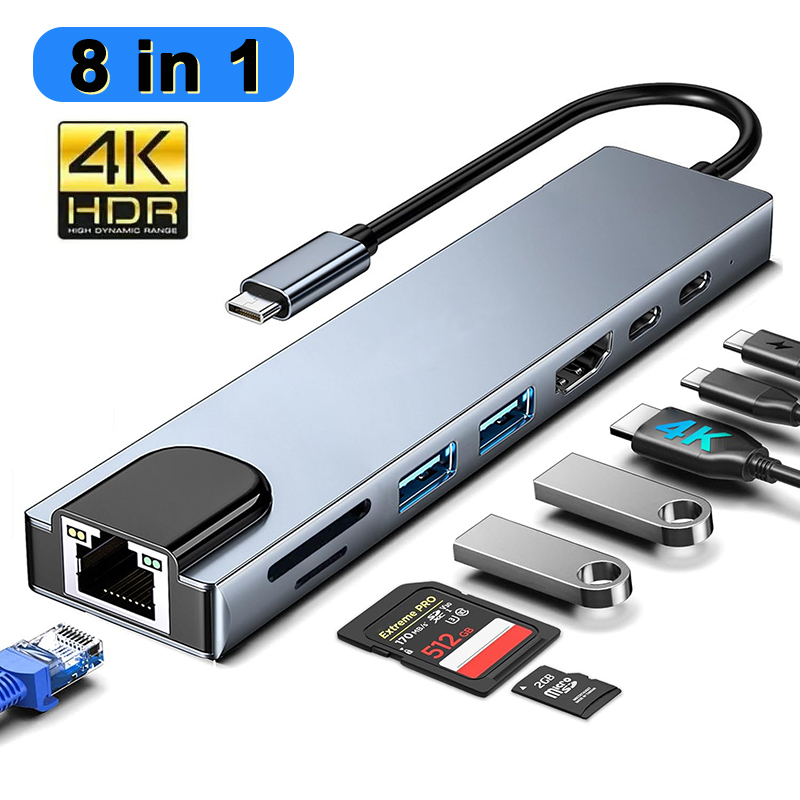 8 In 1 USB Type C Hub for MacB - огляд і ціна Desk Setup Usb Hub