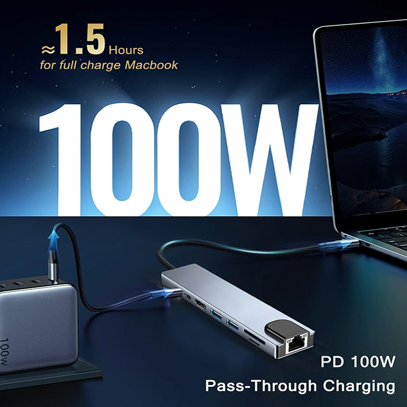 8 In 1 USB Type C Hub for MacB - огляд і ціна Desk Setup Usb Hub