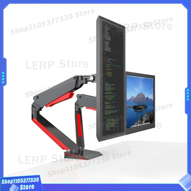 Aluminum Dual Monitor Arm 15 t - огляд і ціна Dual Monitor Desk Setup