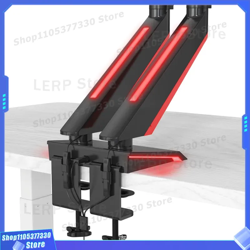 Aluminum Dual Monitor Arm 15 t - огляд і ціна Dual Monitor Desk Setup