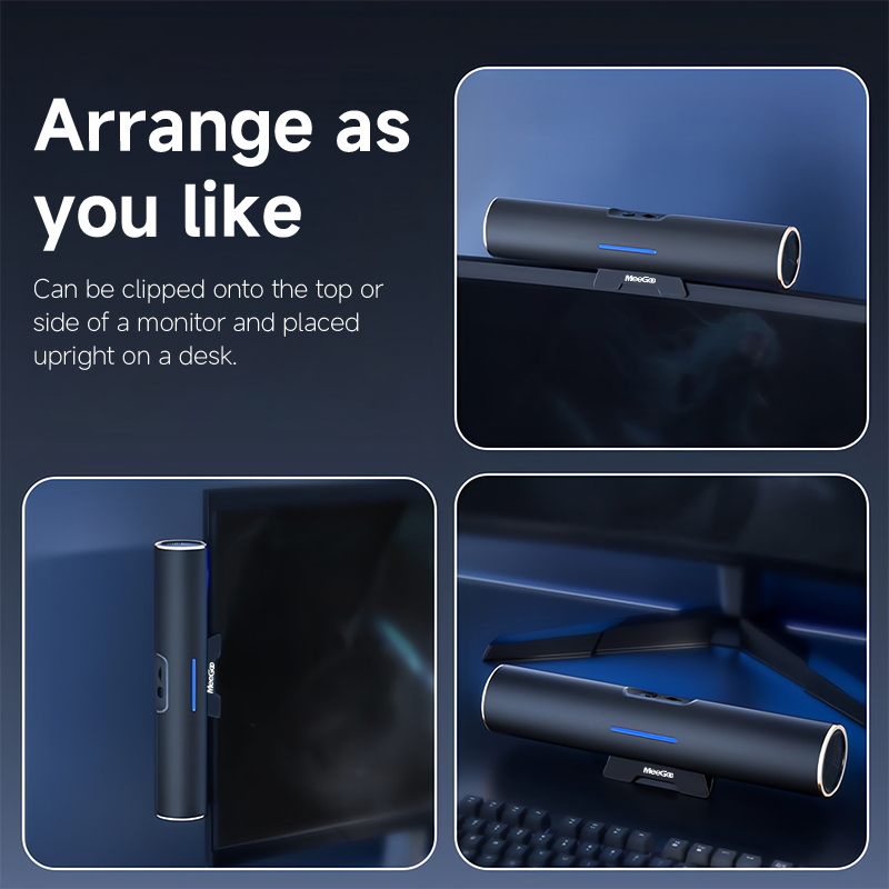 MeeGoo Clip-on Bluetooth Speak - огляд і ціна Dual Monitor Desk Setup