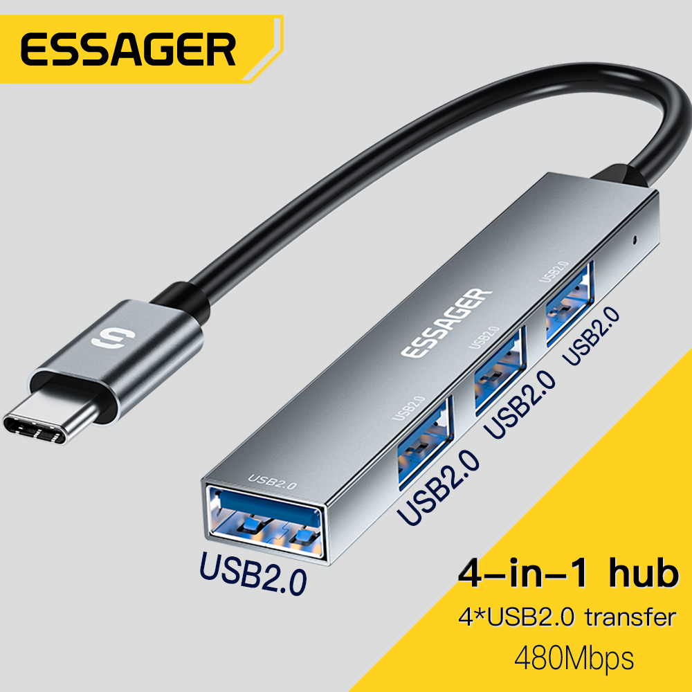 Essager 4 in 1 USB C Cable Hub - огляд і ціна Desk Setup Usb Hub