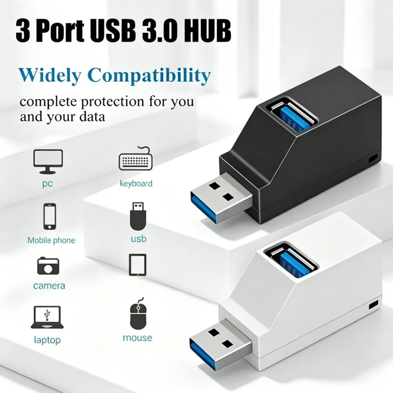 USB 3.0 2.0 Rotatable 3 Ports  - огляд і ціна Desk Setup Usb Hub