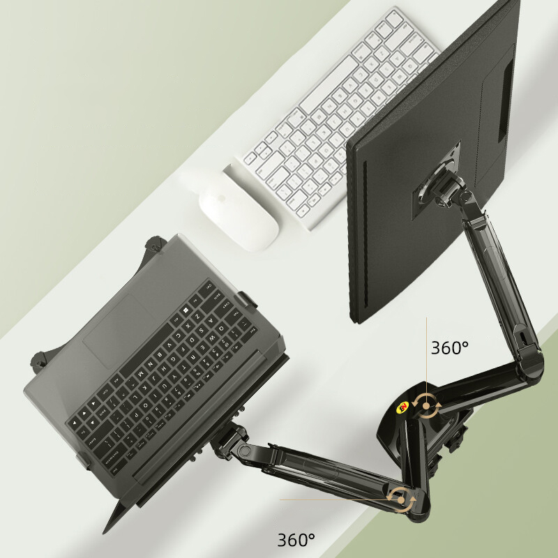 Desktop NB F160 + FP-2 Gas Spr - огляд і ціна Dual Monitor Desk Setup