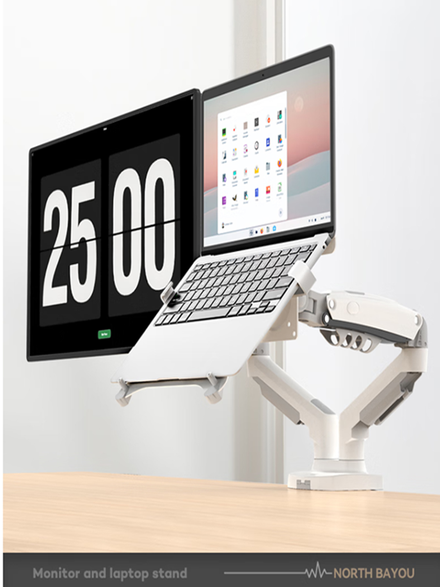 Desktop NB F160 + FP-2 Gas Spr - огляд і ціна Dual Monitor Desk Setup