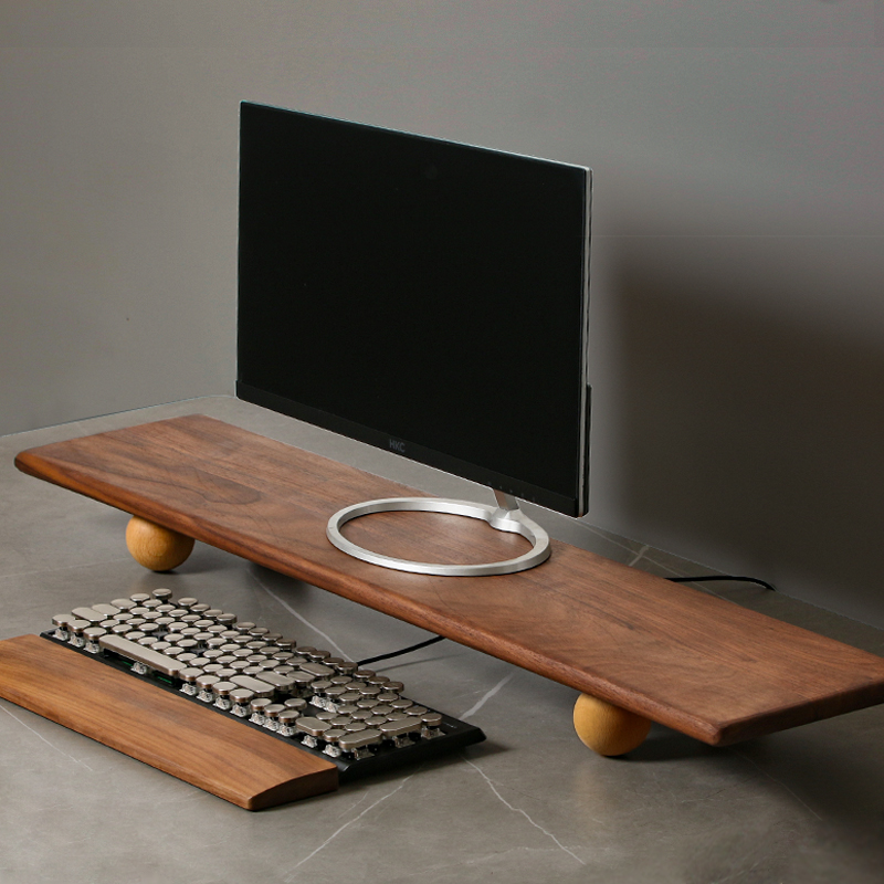 Natural Wood Desktop Riser Dua - огляд і ціна Dual Monitor Desk Setup