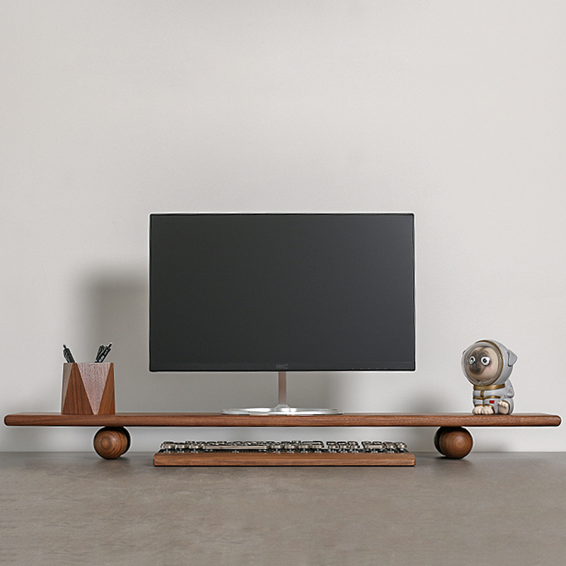 Natural Wood Desktop Riser Dua - огляд і ціна Dual Monitor Desk Setup
