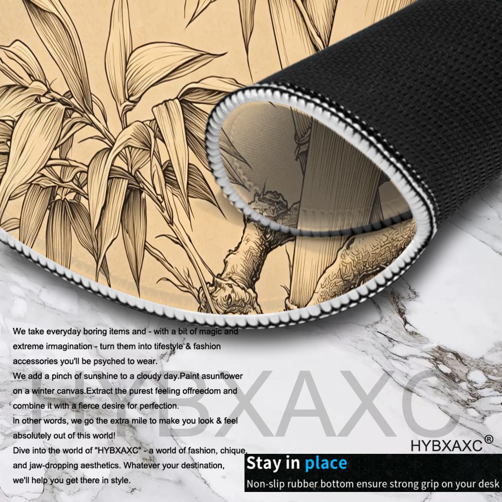 HYBXAXC Bamboo Line Art Mouse  - огляд і ціна Desk Setup Beige