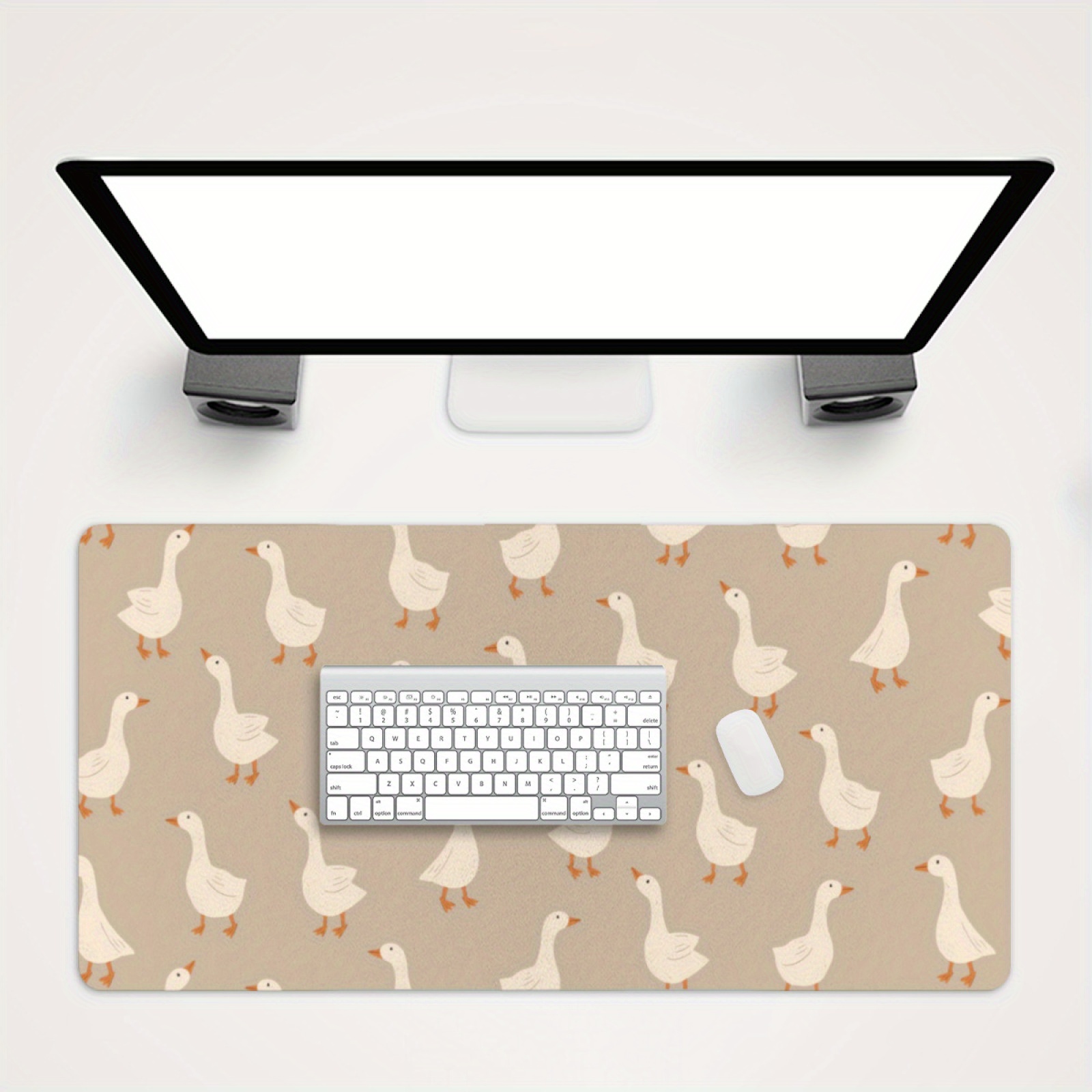 Goose Flock Pattern Desk Mat N - огляд і ціна Desk Setup Beige