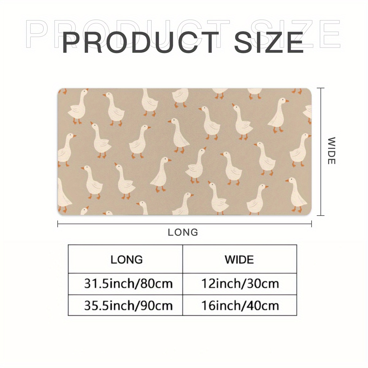 Goose Flock Pattern Desk Mat N - огляд і ціна Desk Setup Beige