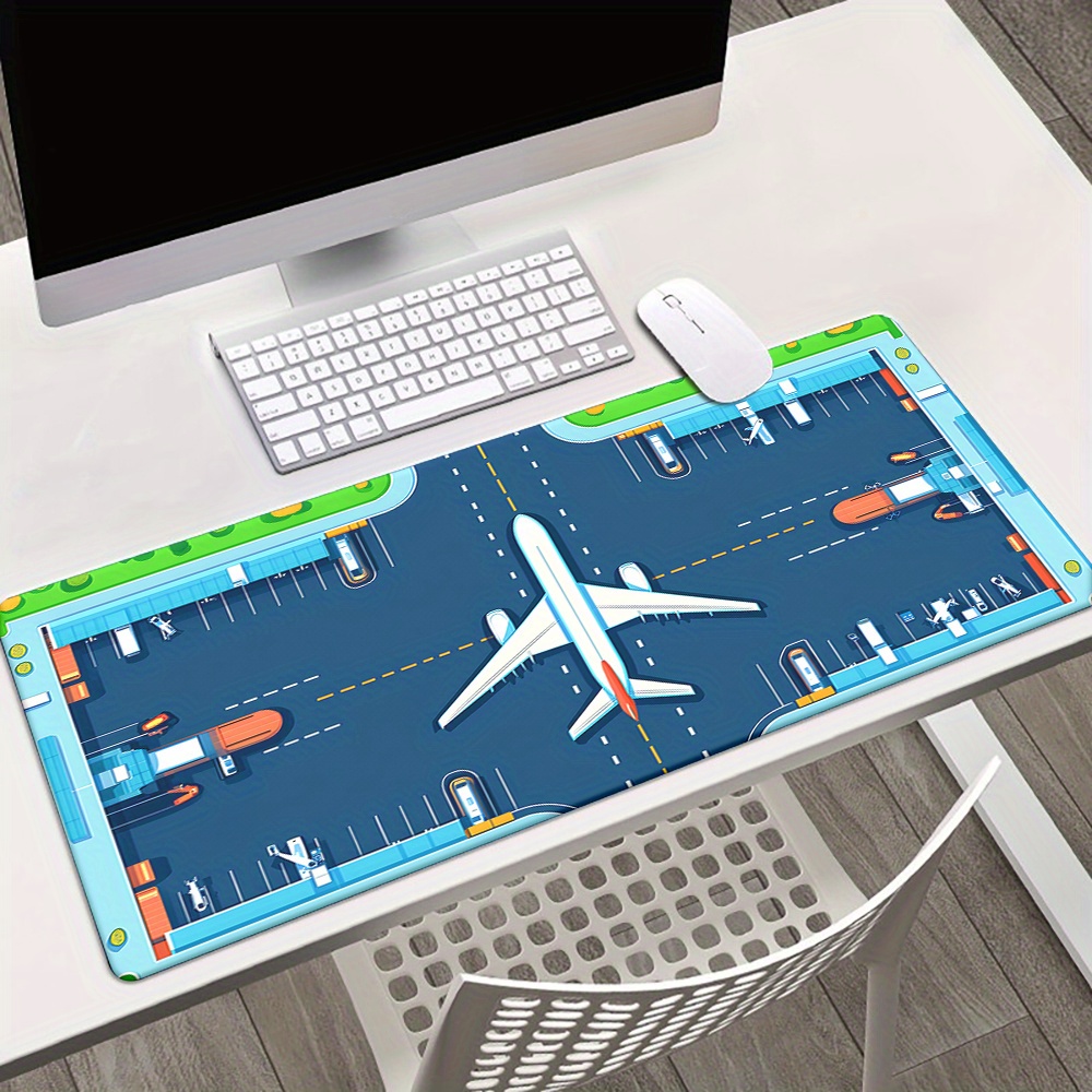 Airplane Runway Mouse Pad Larg - огляд і ціна Desk Setup Gaming Pc
