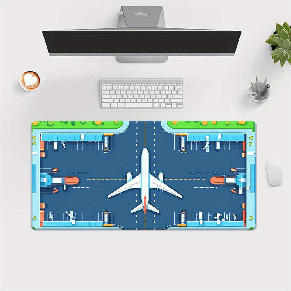 Airplane Runway Mouse Pad Larg - огляд і ціна Desk Setup Gaming Pc