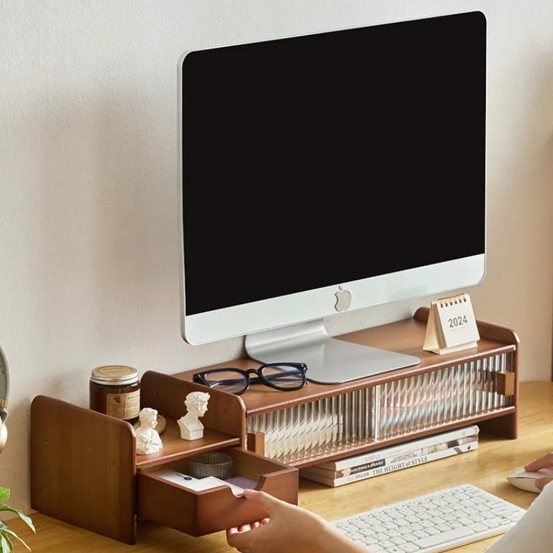 ‌Monitor Stand with Drawer-Adj - огляд і ціна Monitor Riser Wood