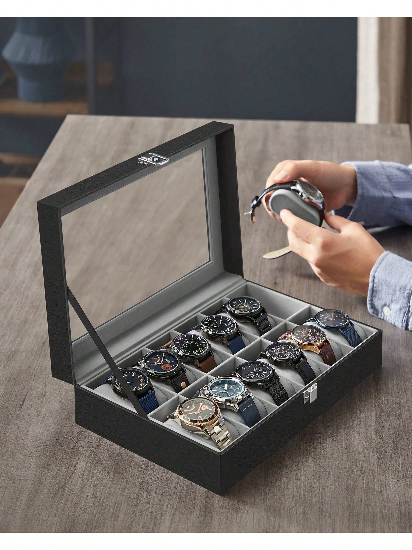 12-Slot Lockable Watch Box wit - огляд і ціна Cable Box Organizer