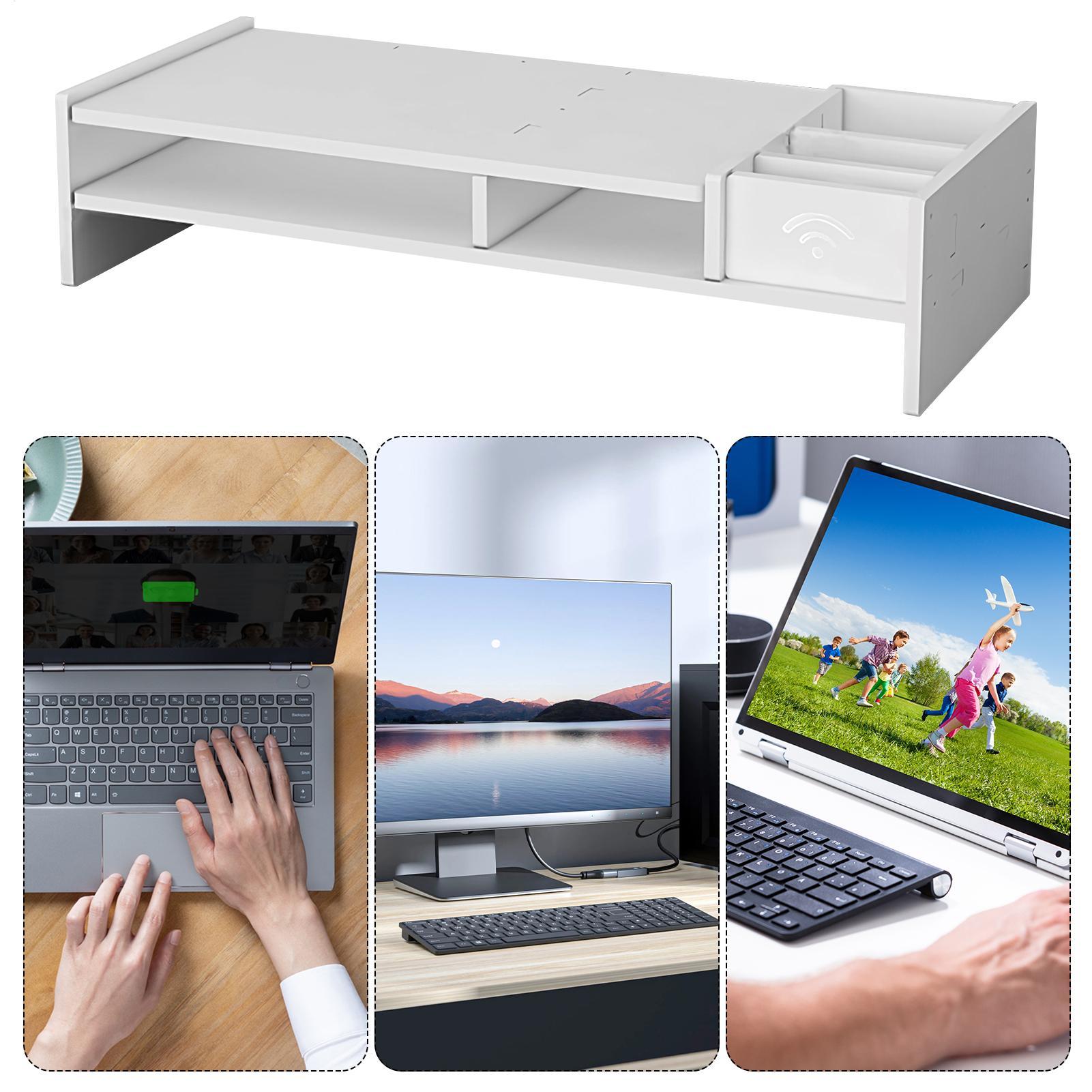 3-Tier Desk Organizer Shelf Fo - огляд і ціна Monitor Riser Wood