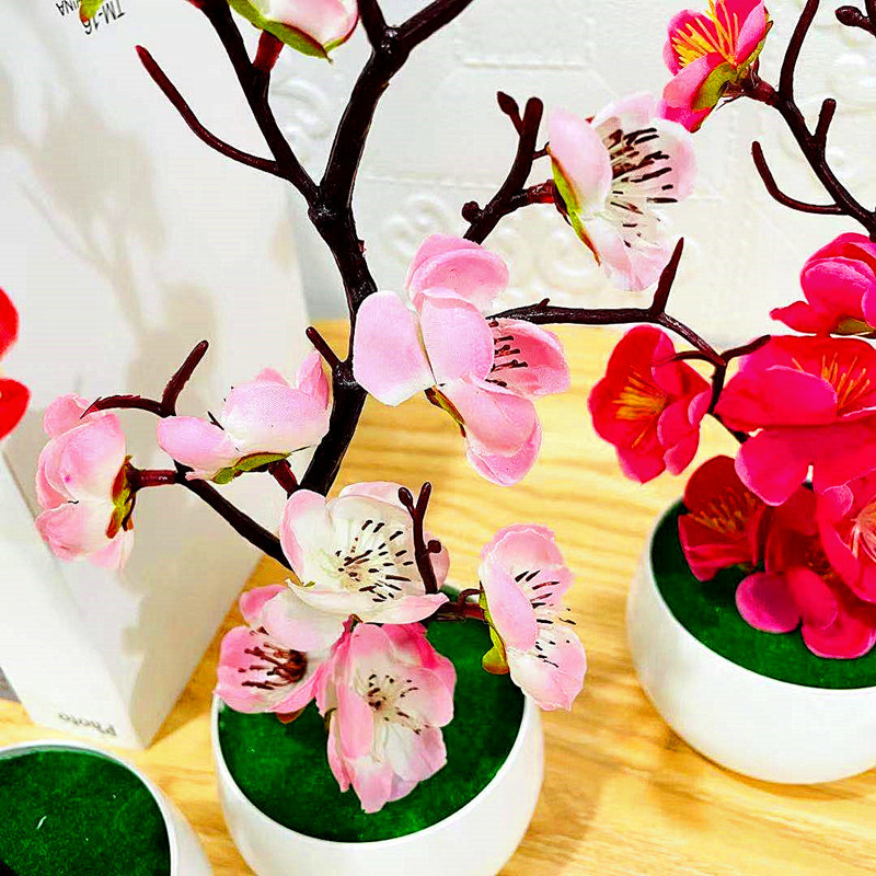 Simulation Plum Flower Pot Pla - огляд і ціна Desk Setup Background