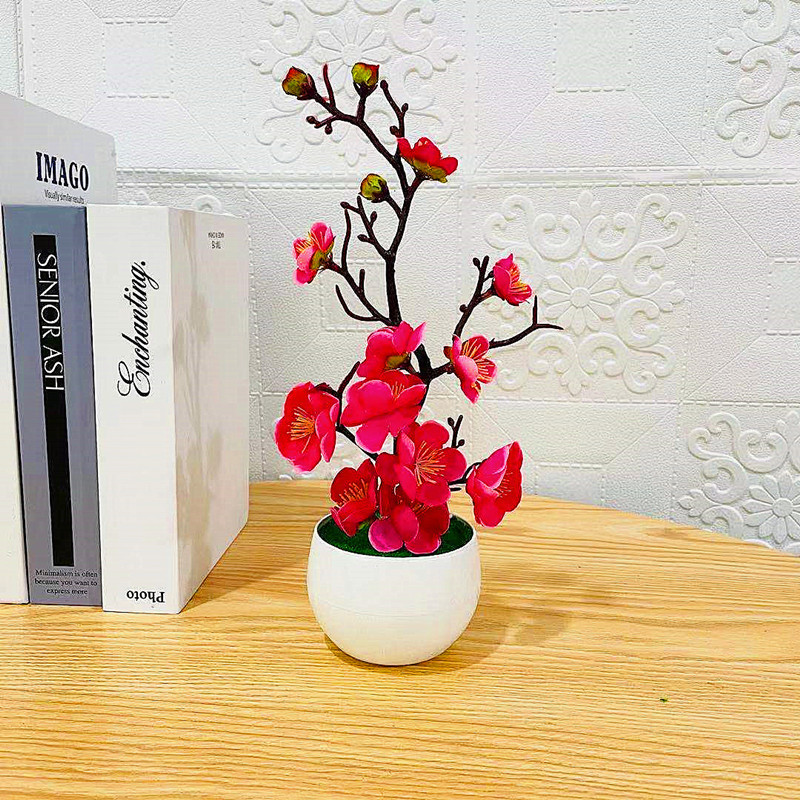 Simulation Plum Flower Pot Pla - огляд і ціна Desk Setup Background