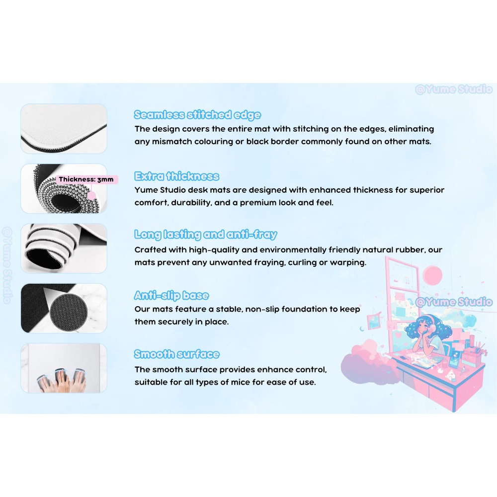 Aesthetic Pastel Desk Mat for  - огляд і ціна Desk Setup Gifts