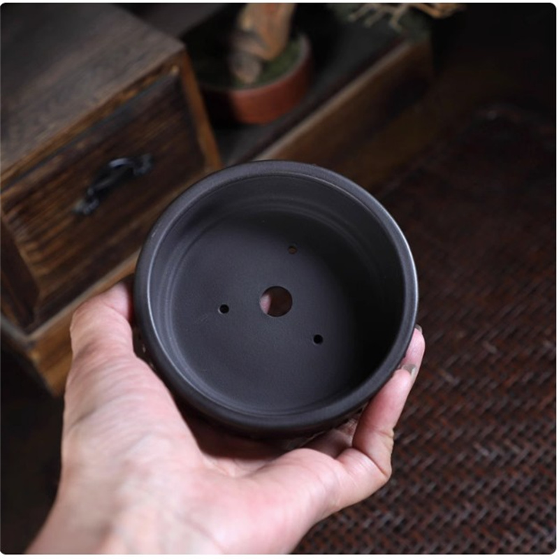 Ceramic Round Bonsai Pot, Drum - огляд і ціна Desk Setup Green