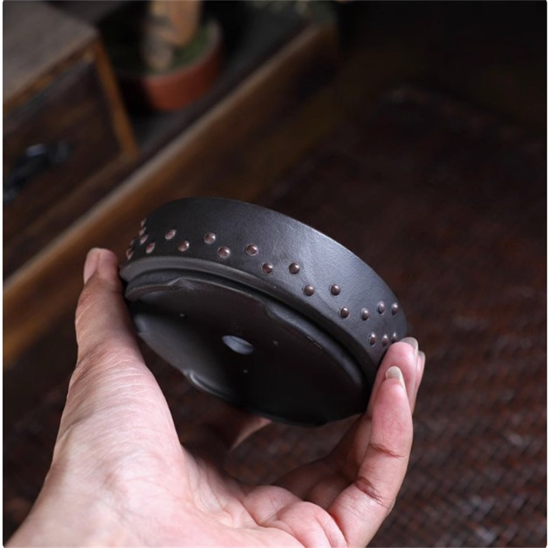 Ceramic Round Bonsai Pot, Drum - огляд і ціна Desk Setup Green