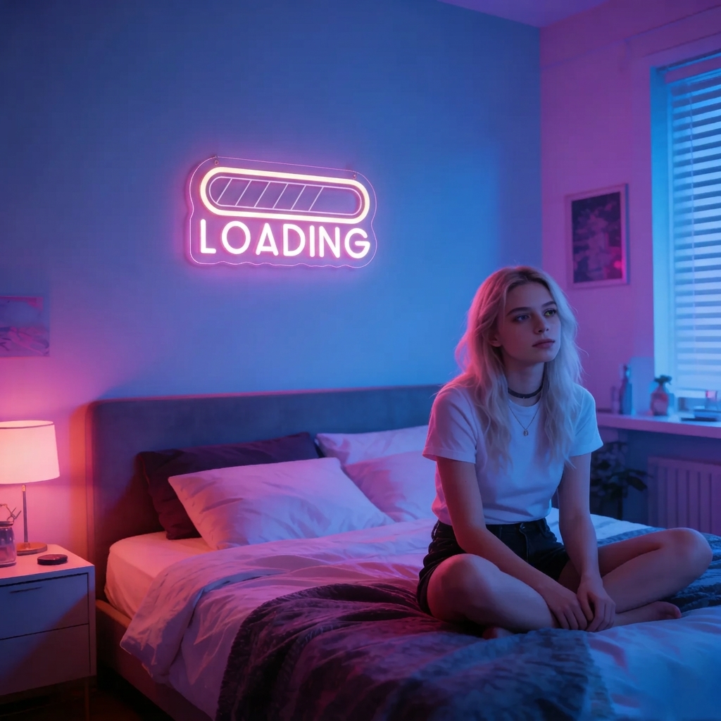 Loading Neon Sign LED USB Dimm - огляд і ціна Desk Setup Gifts