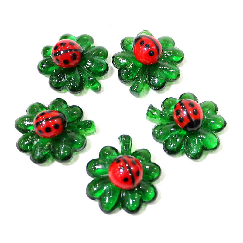 5pcs Green Mini Glass Four-Lea - огляд і ціна Desk Setup Green