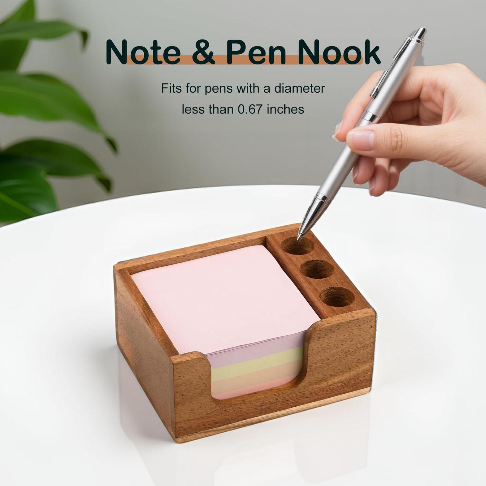 Acacia Wood Sticky Note Holder - огляд і ціна Sticky Memo Holder