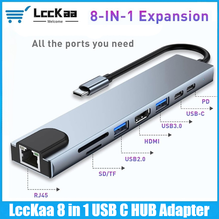 USB C Hub 8/7 in 1 4K HDMI Ada - огляд і ціна Desk Setup Usb Hub