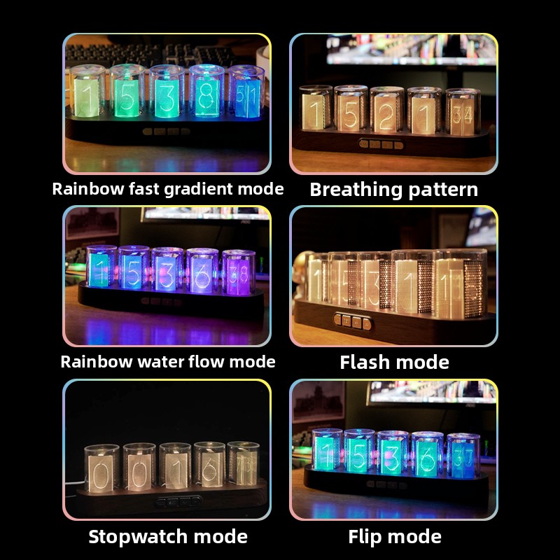 LED Nixie Tube Clock RGB Gamin - огляд і ціна Desk Setup Youtube