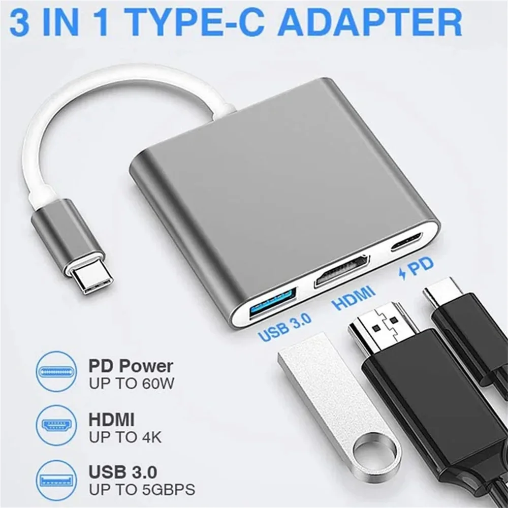 USB C HUB 3-in-1 Multiports Ad - огляд і ціна Desk Setup Usb Hub