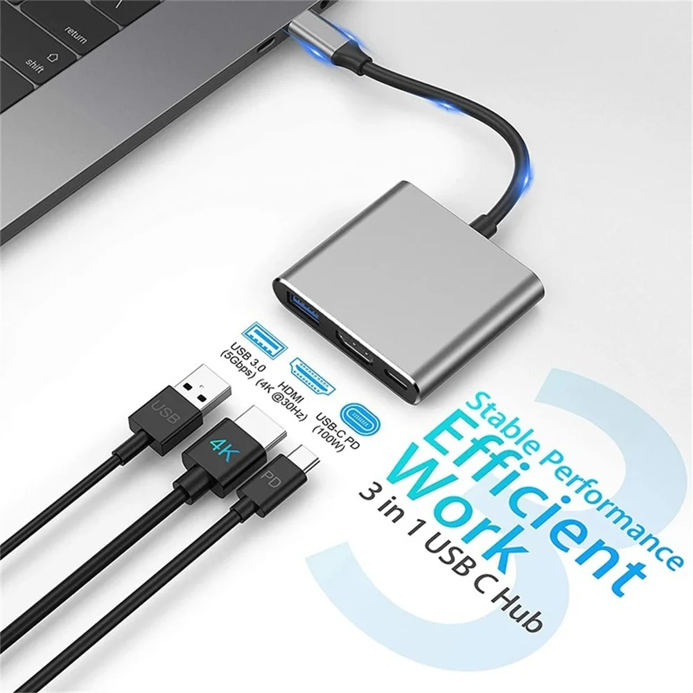 USB C HUB 3-in-1 Multiports Ad - огляд і ціна Desk Setup Usb Hub