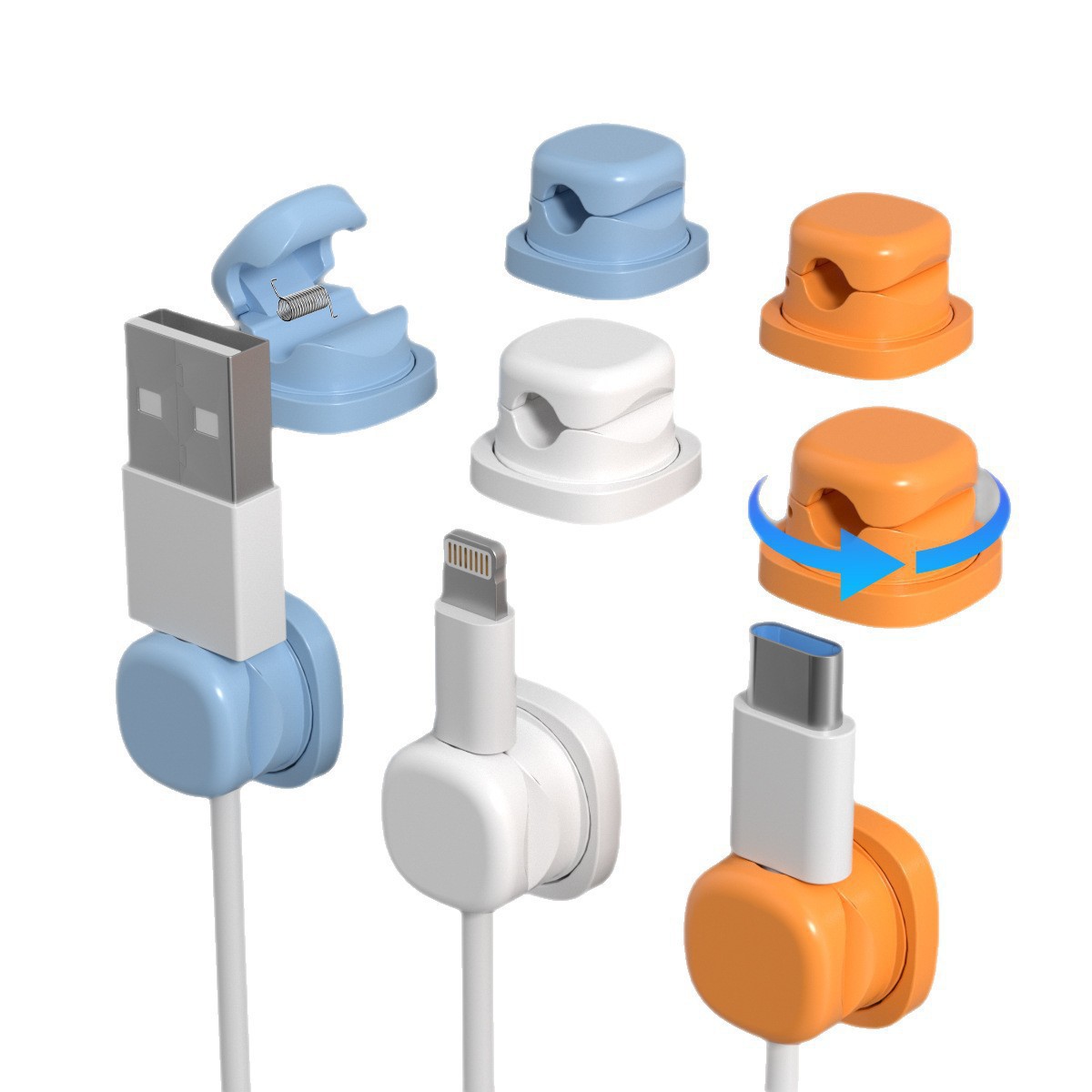 6Pcs Multi Color Rotatable Cab - огляд і ціна Desk Setup Usb Hub