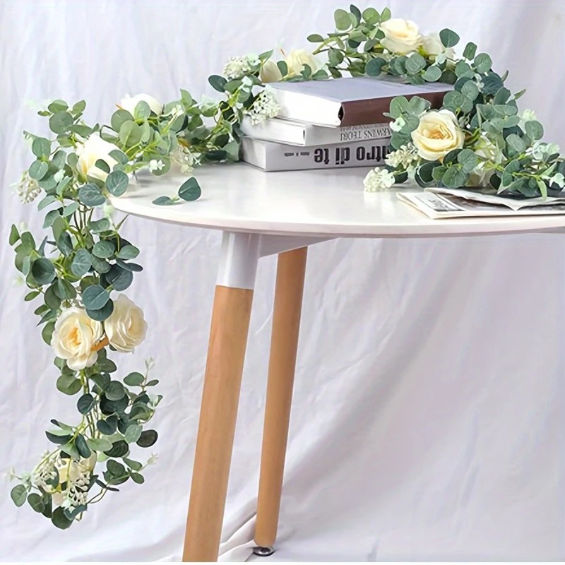 70inch Eucalyptus and Rose Gar - огляд і ціна Desk Setup Background