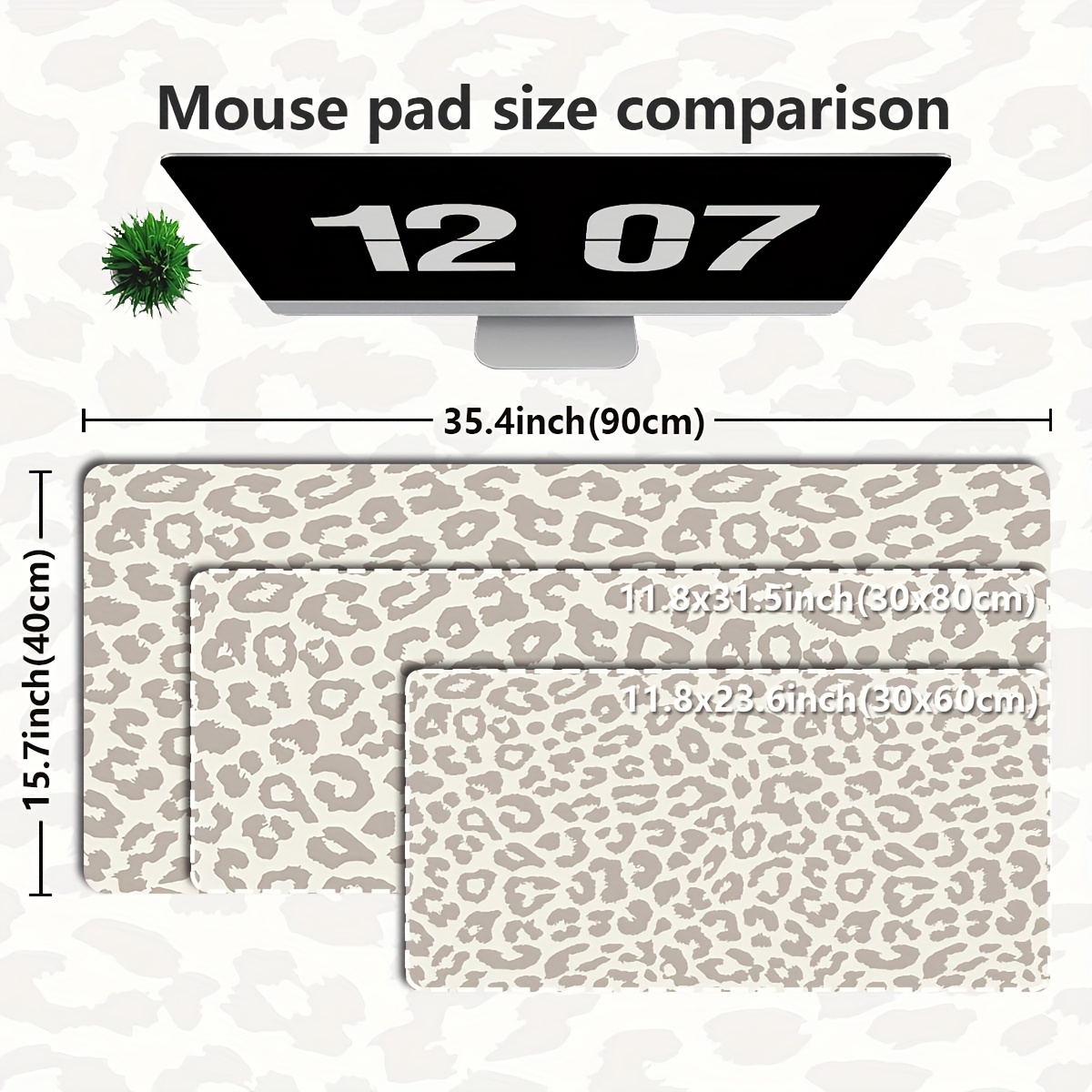 Beige Leopard Print Extended M - огляд і ціна Desk Setup Beige