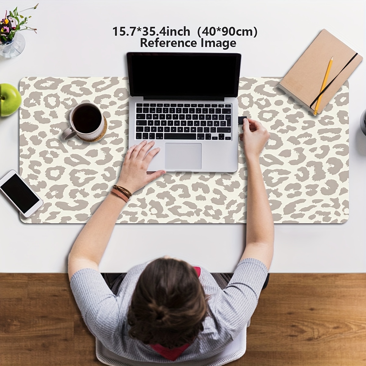 Beige Leopard Print Extended M - огляд і ціна Desk Setup Beige